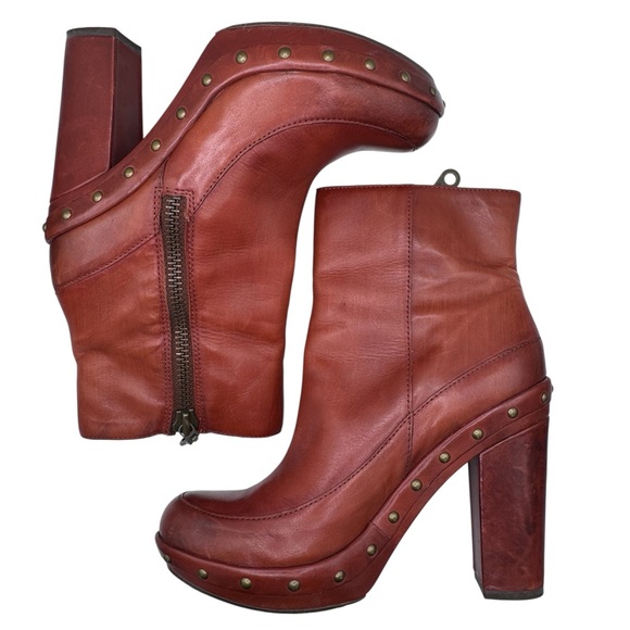 Kork-Ease Women’s Ryanne Cognac Leather Heeled Boots -Size 10 - Picture 4 of 13